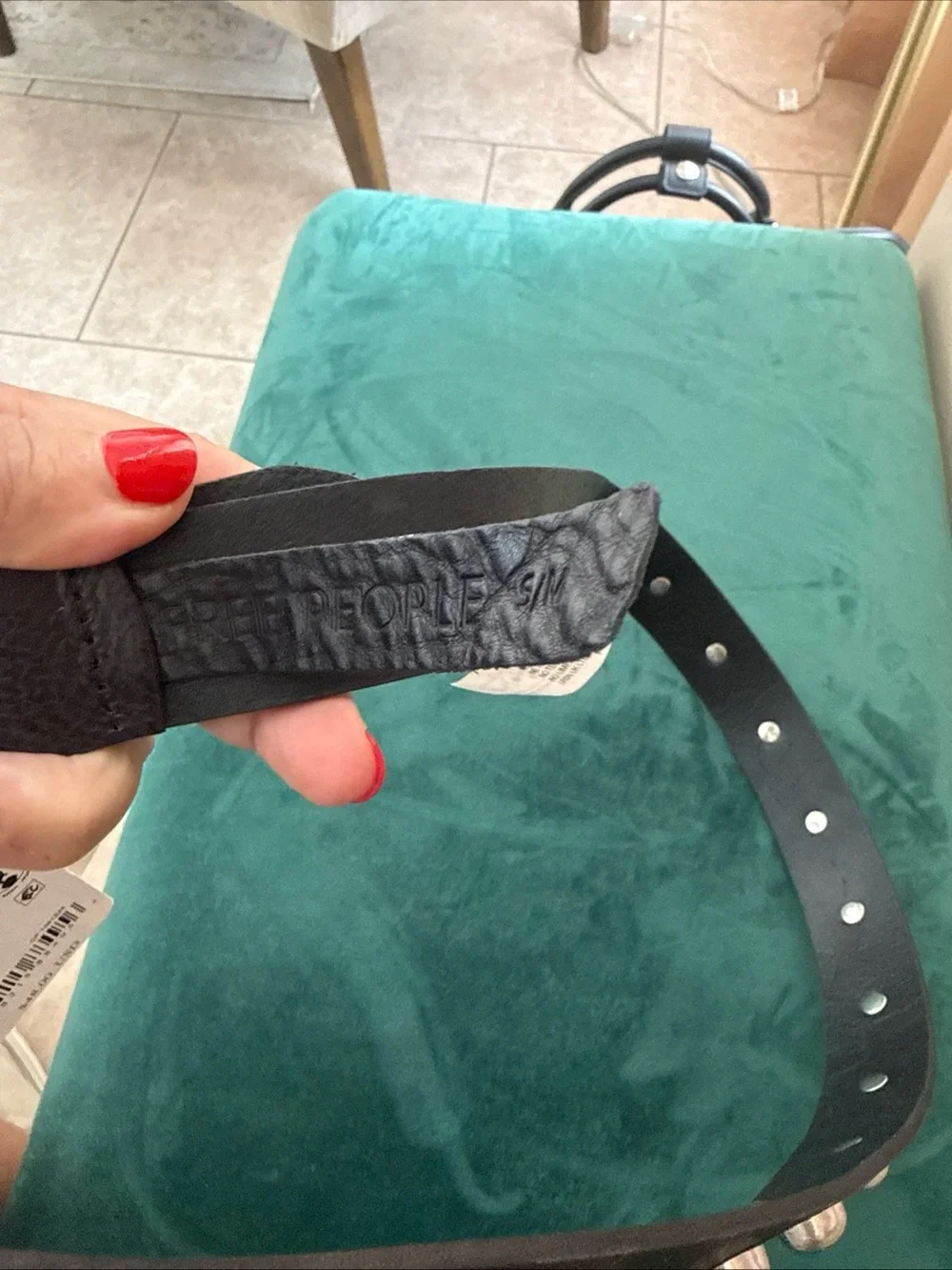 Free People Black Leather Rhodes Studded Belt - Picture 7 of 11
